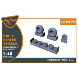 DHC-2 Beaver Wheels set for Dora Wings, 1/48 - Clear Prop Accessori...
