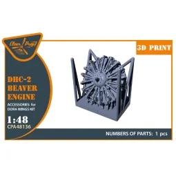DHC-2 Beaver Engine for Dora Wings, 1/48 - Clear Prop Accessories C...