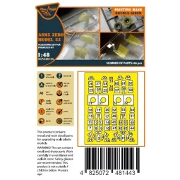 Zero A6M5a Model 52 double-sided painting mask for Fine Molds, 1/48... 2