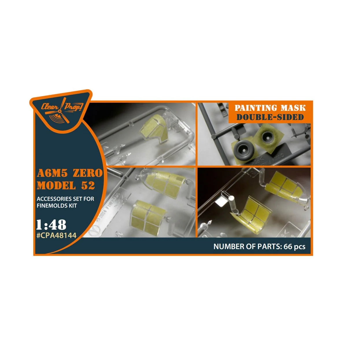 Zero A6M5a Model 52 double-sided painting mask for Fine Molds, 1/48... Zero A6M5a Model 52 double-sided painting mask for Fine Molds, 1/48...