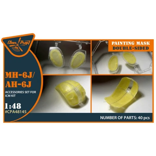 MH-6/AH-6J double-sided painting mask for ICM, 1/48 - Clear Prop Ac... MH-6/AH-6J double-sided painting mask for ICM, 1/48 - Clear Prop Ac...