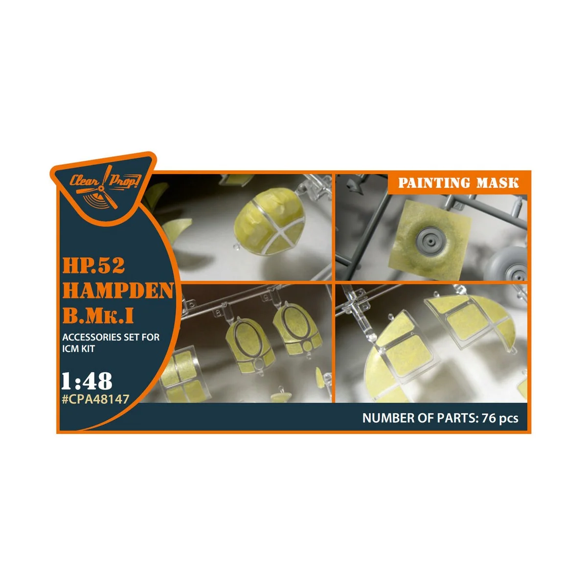 HP.52 Hampden B.Mk.I painting mask for ICM, 1/48 - Clear Prop Acces... HP.52 Hampden B.Mk.I painting mask for ICM, 1/48 - Clear Prop Acces...