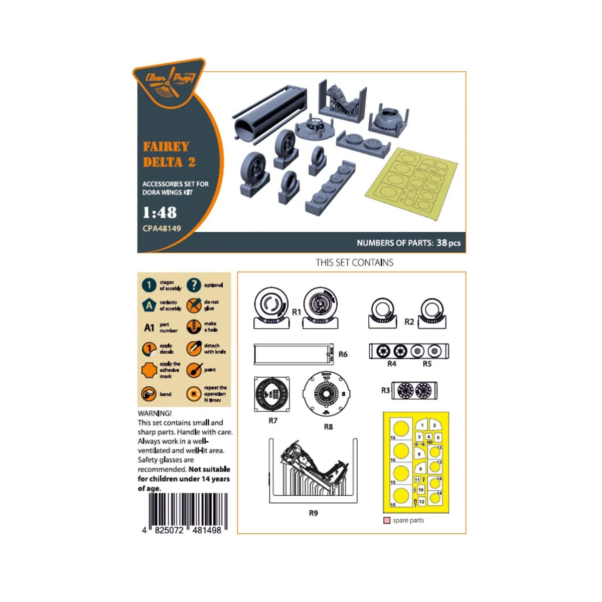 Fairey Delta 2 accessories set for Dora Wings, 1/48 - Clear Prop Ac... Fairey Delta 2 accessories set for Dora Wings, 1/48 - Clear Prop Ac...