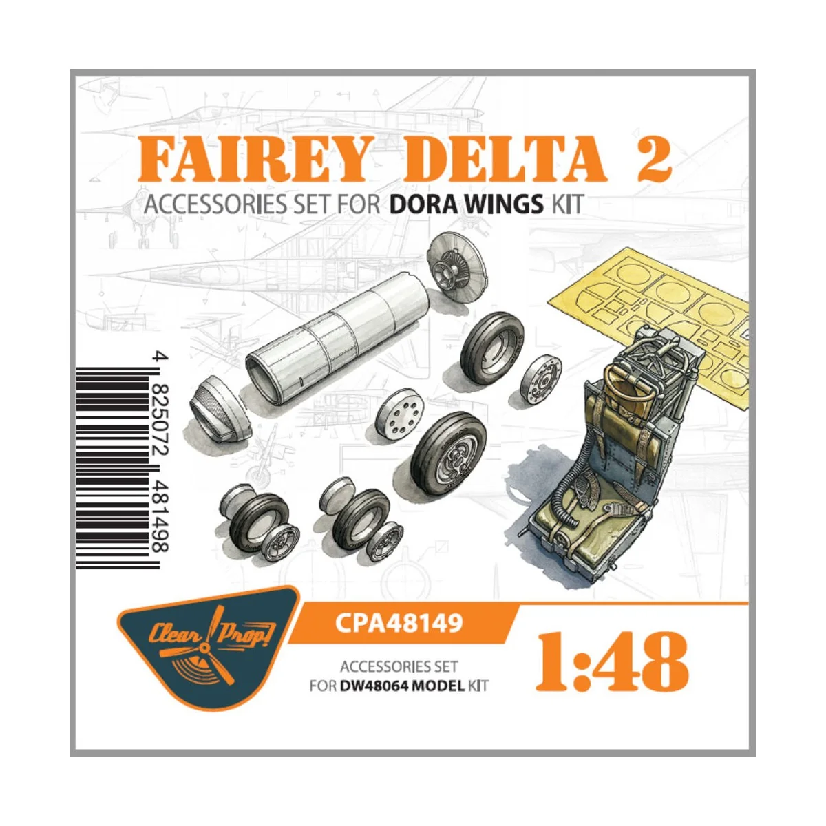 Fairey Delta 2 accessories set for Dora Wings, 1/48 - Clear Prop Ac... Fairey Delta 2 accessories set for Dora Wings, 1/48 - Clear Prop Ac...