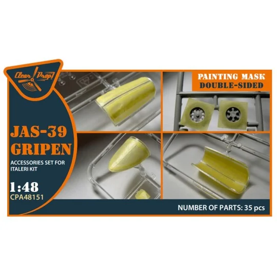 JAS 39 Gripen double-sided painting mask for Italeri, 1/48 - Clear ... JAS 39 Gripen double-sided painting mask for Italeri, 1/48 - Clear ...