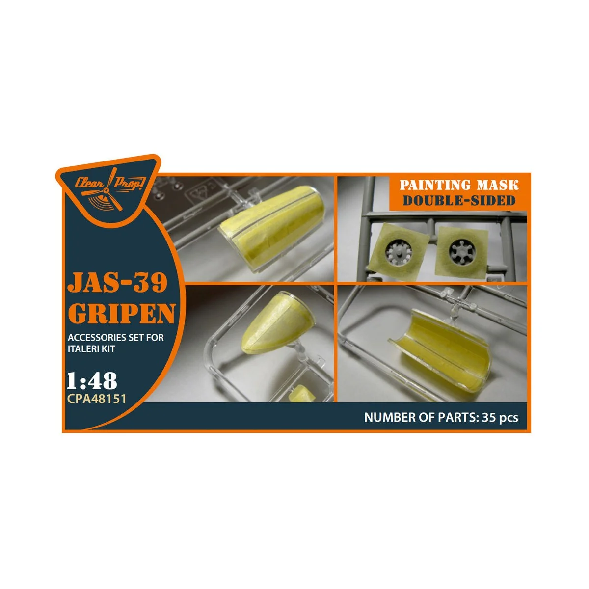 JAS 39 Gripen double-sided painting mask for Italeri, 1/48 - Clear ... JAS 39 Gripen double-sided painting mask for Italeri, 1/48 - Clear ...