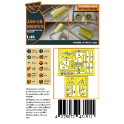 JAS 39 Gripen double-sided painting mask for Italeri, 1/48 - Clear ... 2