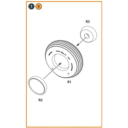 Ki-46 Wheel set, 1/72 - Clear Prop Accessories CPA72240 Ki-46 Wheel set, 1/72 - Clear Prop Accessories CPA72240