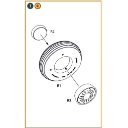 J1N Gekko Wheel set, 1/72 - Clear Prop Accessories CPA72241