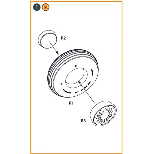 J1N Gekko Wheel set, 1/72 - Clear Prop Accessories CPA72241 J1N Gekko Wheel set, 1/72 - Clear Prop Accessories CPA72241