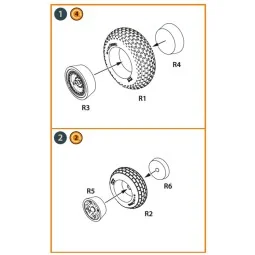 B-29 Wheels set (weighted), 1/72 - Clear Prop Accessories CPA72243