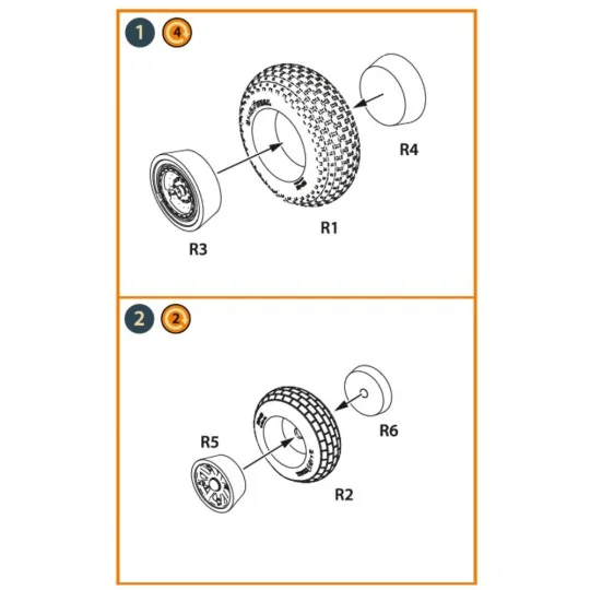 B-29 Wheels set (weighted), 1/72 - Clear Prop Accessories CPA72243 B-29 Wheels set (weighted), 1/72 - Clear Prop Accessories CPA72243