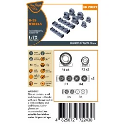 B-29 Wheels set (weighted), 1/72 - Clear Prop Accessories CPA72243 2