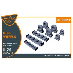 B-29 Wheels set (weighted), 1/72 - Clear Prop Accessories CPA72243