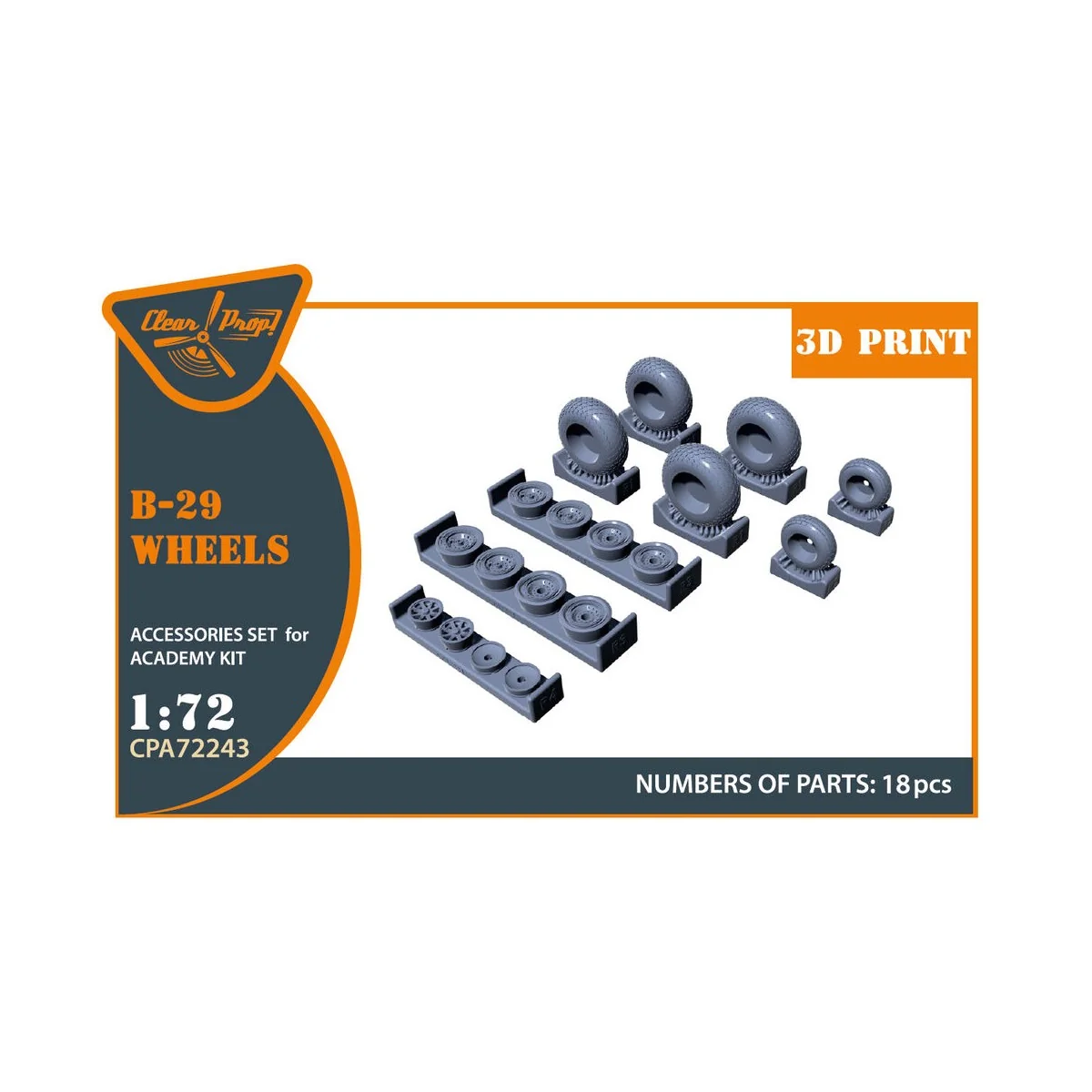 B-29 Wheels set (weighted), 1/72 - Clear Prop Accessories CPA72243 B-29 Wheels set (weighted), 1/72 - Clear Prop Accessories CPA72243