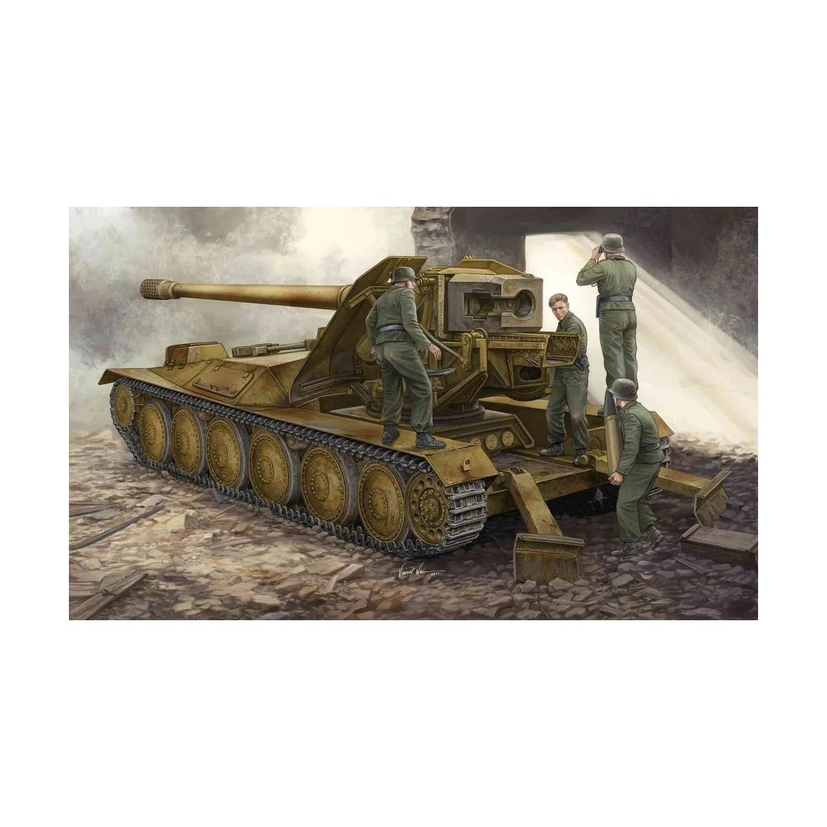 12, 8cm PAK 44 Waffenträger Krupp 1, 1/35 - Trumpeter 05523 12, 8cm PAK 44 Waffenträger Krupp 1, 1/35 - Trumpeter 05523
