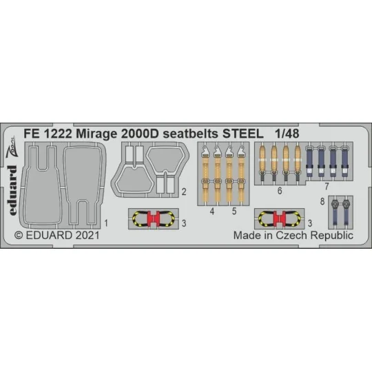 Mirage 2000D seatbelts STEEL 1/48 KINETIC, 1/48 - Eduard Accessorie... Mirage 2000D seatbelts STEEL 1/48 KINETIC, 1/48 - Eduard Accessorie...