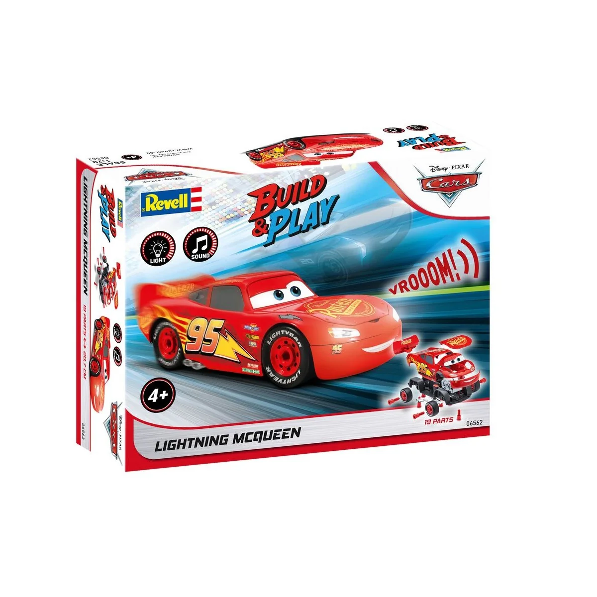 Lightning McQueen Disney-Cars Auto mit Licht&Sound, 1/20 - Revell 0...