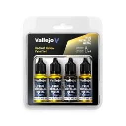 True Metallic Metal: Radiant Yellow Paint Set (4) - Vallejo 77259