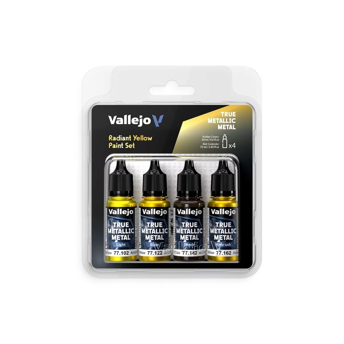 True Metallic Metal: Radiant Yellow Paint Set (4) - Vallejo 77259 True Metallic Metal: Radiant Yellow Paint Set (4) - Vallejo 77259