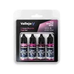 True Metallic Metal: Crimson Magenta Paint Set (4) - Vallejo 77261