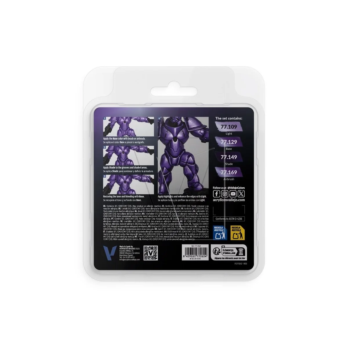 True Metallic Metal: Celestial Violet Paint Set (4) - Vallejo 77262 True Metallic Metal: Celestial Violet Paint Set (4) - Vallejo 77262