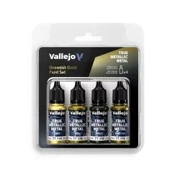 True Metallic Metal: Greenish Gold Paint Set (4) - Vallejo 77267