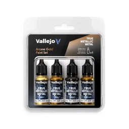True Metallic Metal: Arcane Gold Paint Set (4) - Vallejo 77268