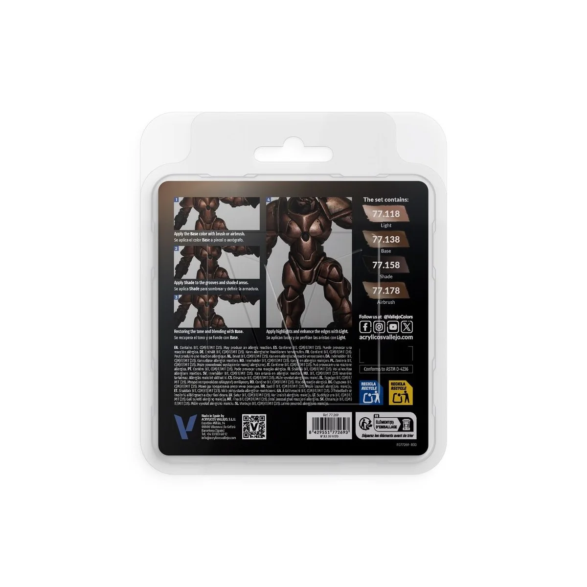 True Metallic Metal: Rusty Metal Paint Set (4) - Vallejo 77269 True Metallic Metal: Rusty Metal Paint Set (4) - Vallejo 77269