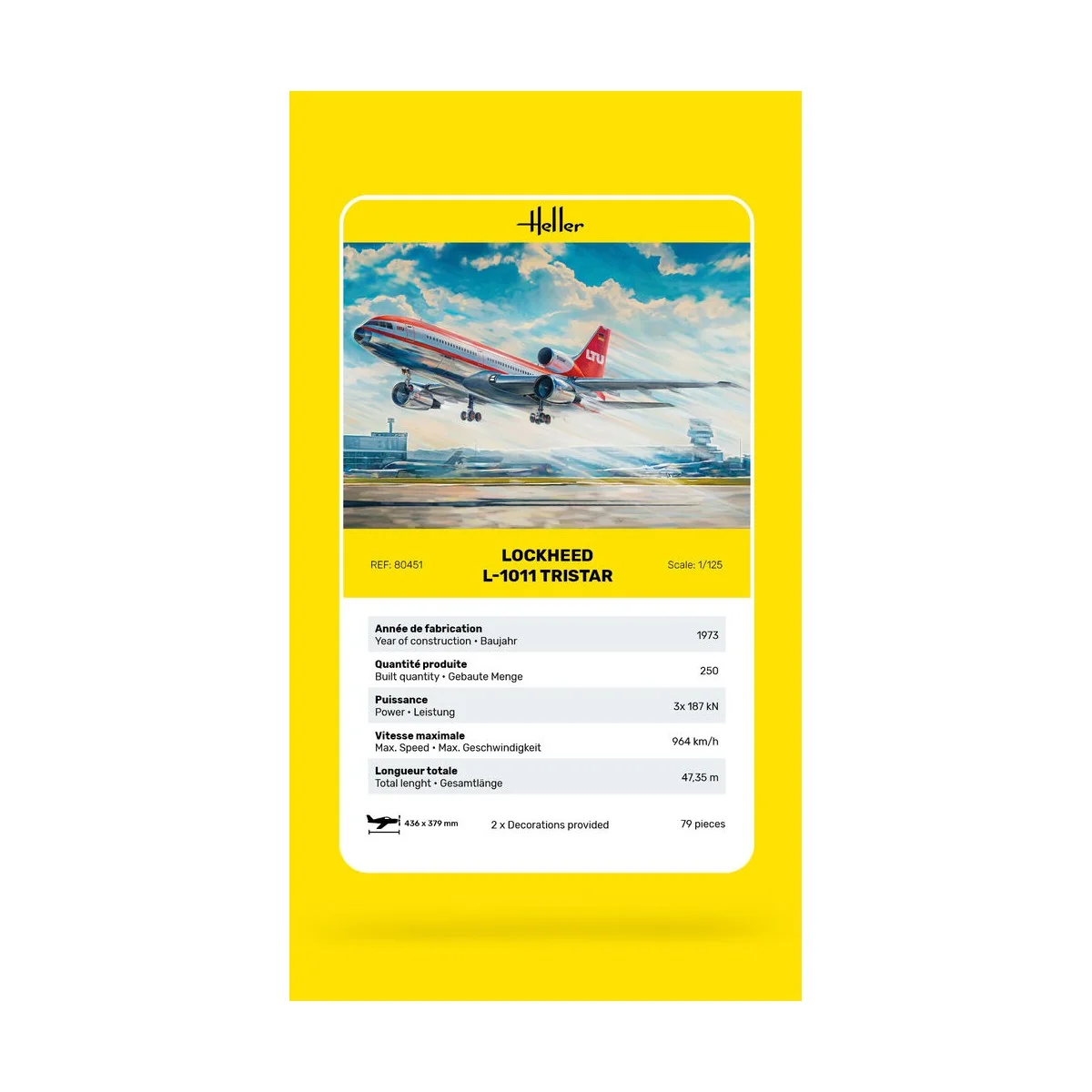 Lockheed L-1011 Tristar, 1/125 - Heller 80451 Lockheed L-1011 Tristar, 1/125 - Heller 80451