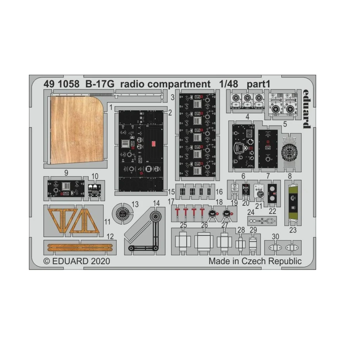 B-17G radio compartment for HKM, 1/48 - Eduard Accessories 491058 B-17G radio compartment for HKM, 1/48 - Eduard Accessories 491058