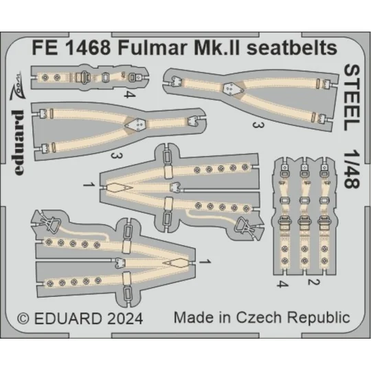 Fulmar Mk.II seatbelts STEEL, 1/48 - Eduard Accessories FE1468 Fulmar Mk.II seatbelts STEEL, 1/48 - Eduard Accessories FE1468