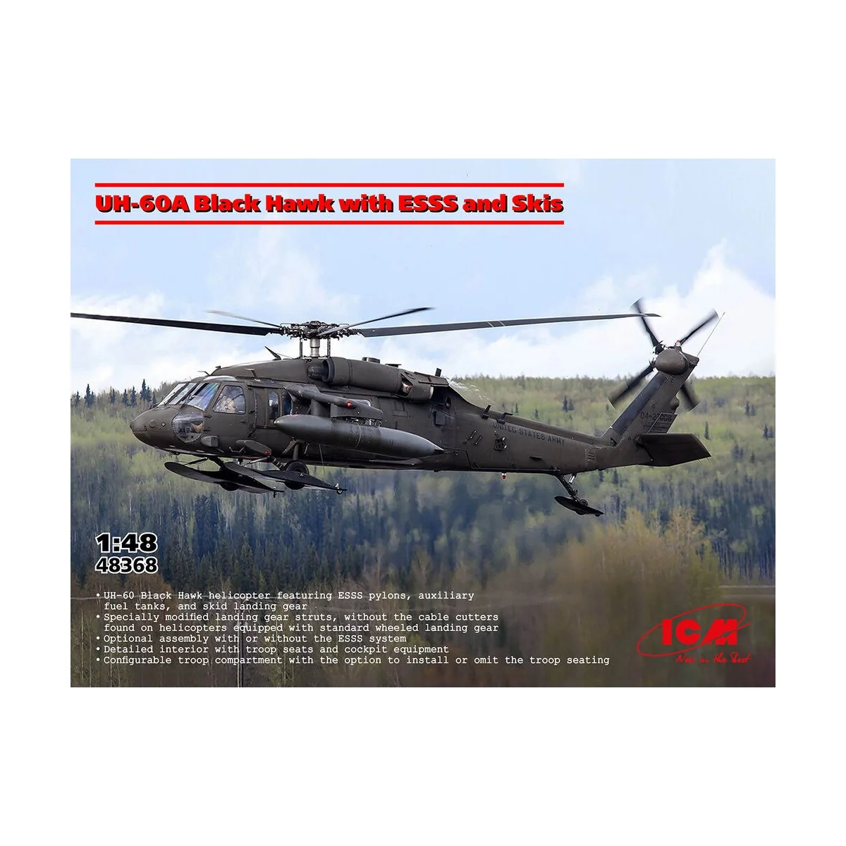 UH-60A Black Hawk with ESSS and Skis, 1/48 - ICM 48368 UH-60A Black Hawk with ESSS and Skis, 1/48 - ICM 48368