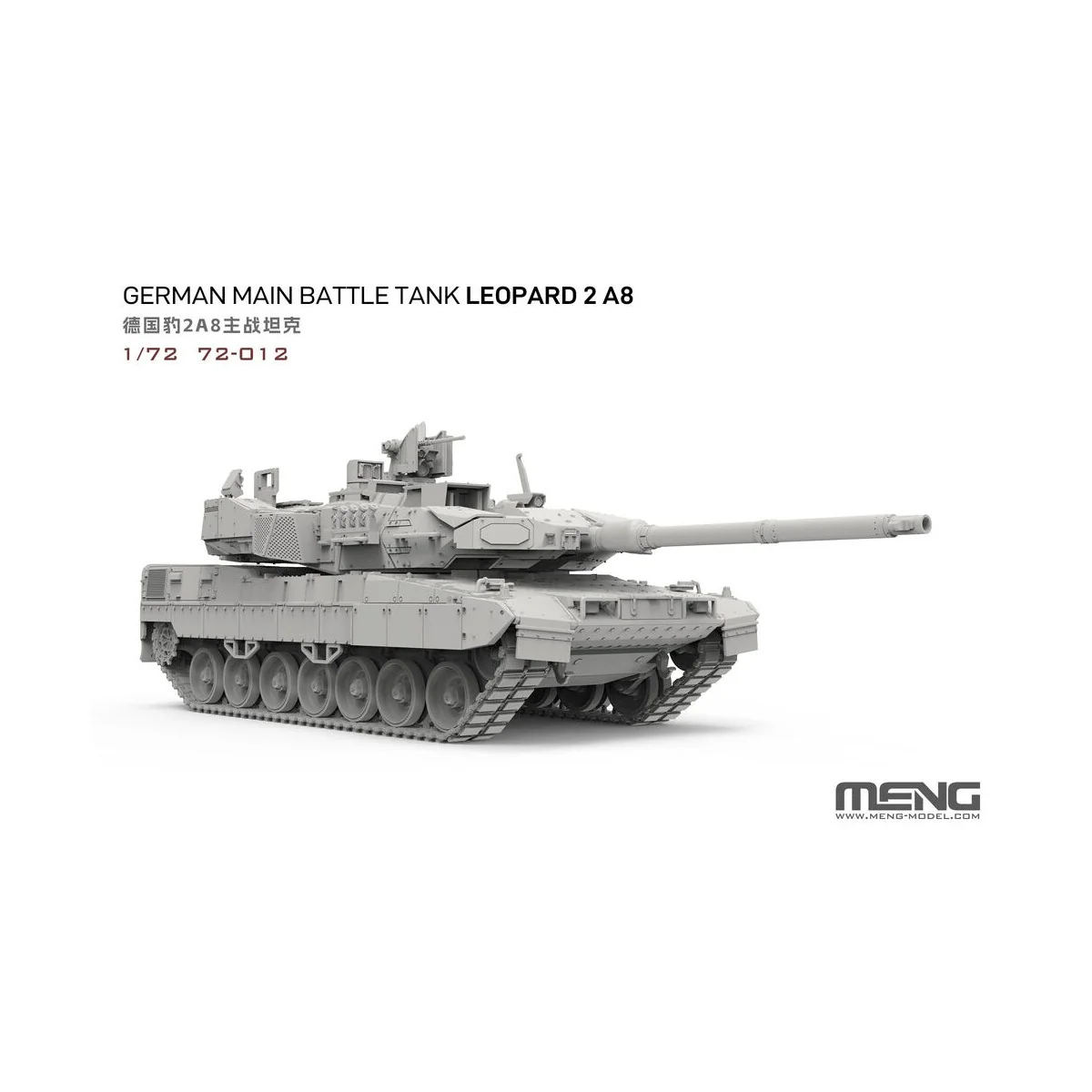 German Main Battle Tank Leopard 2 A8, 1/72 - MENG-Model 72-012 German Main Battle Tank Leopard 2 A8, 1/72 - MENG-Model 72-012