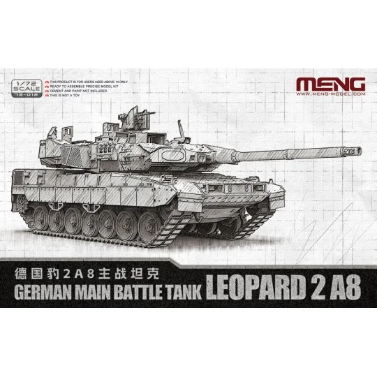 German Main Battle Tank Leopard 2 A8, 1/72 - MENG-Model 72-012 German Main Battle Tank Leopard 2 A8, 1/72 - MENG-Model 72-012