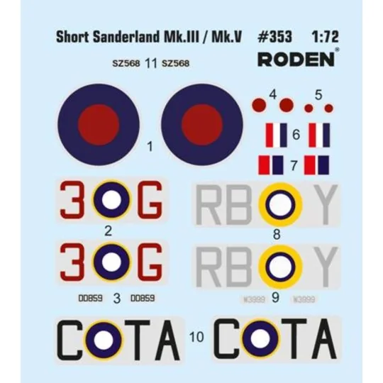 Short S.25 Sunderland Mark III/V, 1/144 - Roden 353 Short S.25 Sunderland Mark III/V, 1/144 - Roden 353