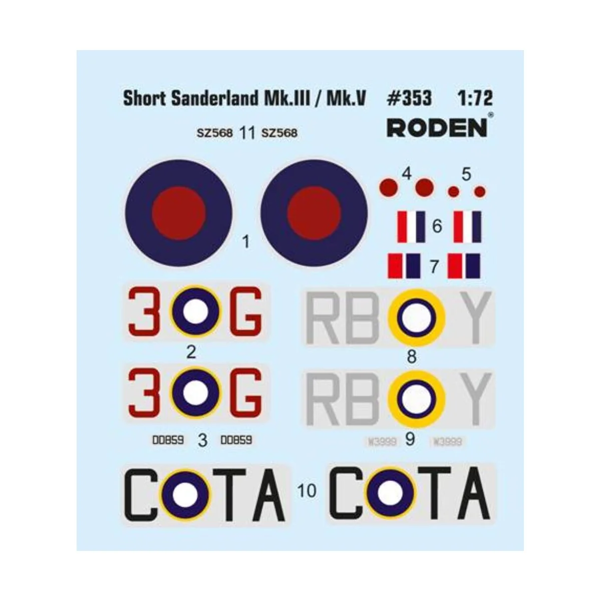 Short S.25 Sunderland Mark III/V, 1/144 - Roden 353 Short S.25 Sunderland Mark III/V, 1/144 - Roden 353