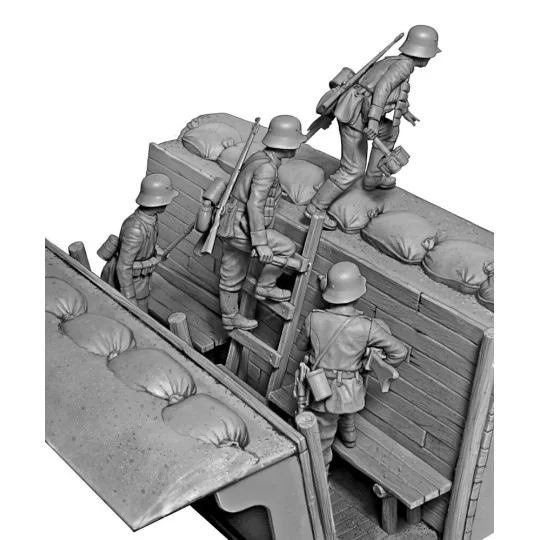 German Infantrymen before the attack. WWI era. Achtung, Panzer!, 1/... German Infantrymen before the attack. WWI era. Achtung, Panzer!, 1/...