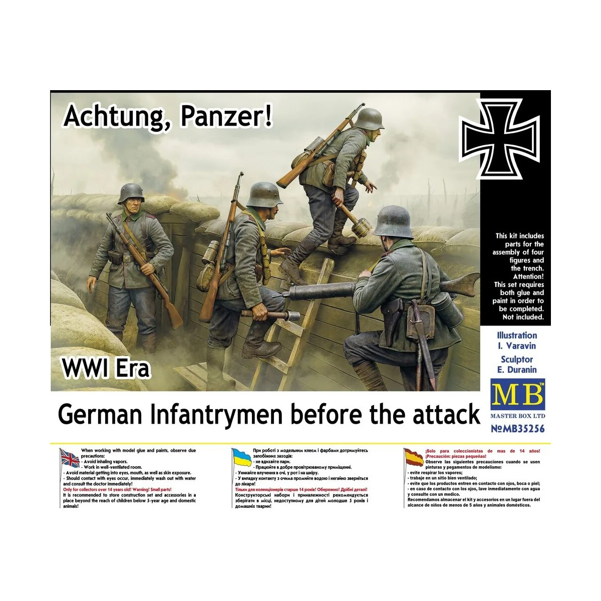 German Infantrymen before the attack. WWI era. Achtung, Panzer!, 1/... German Infantrymen before the attack. WWI era. Achtung, Panzer!, 1/...