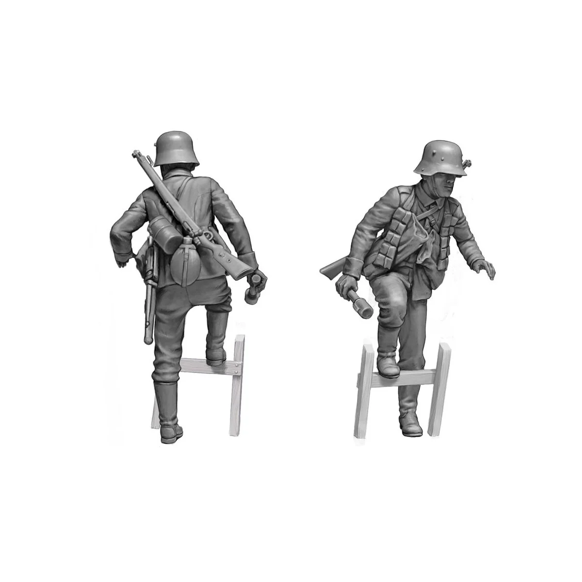 German Infantrymen before the attack. WWI era. Achtung, Panzer!, 1/... German Infantrymen before the attack. WWI era. Achtung, Panzer!, 1/...