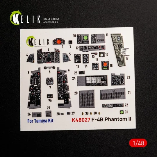 F-4B interior 3D decals for Tamiya kit, 1/48 - Kelik K48027 F-4B interior 3D decals for Tamiya kit, 1/48 - Kelik K48027
