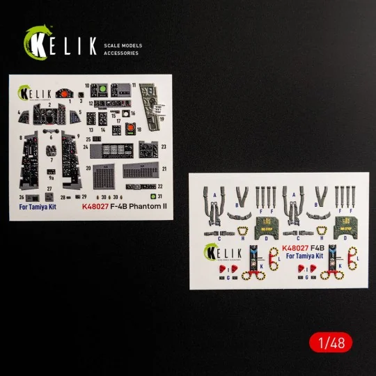 F-4B interior 3D decals for Tamiya kit, 1/48 - Kelik K48027 F-4B interior 3D decals for Tamiya kit, 1/48 - Kelik K48027