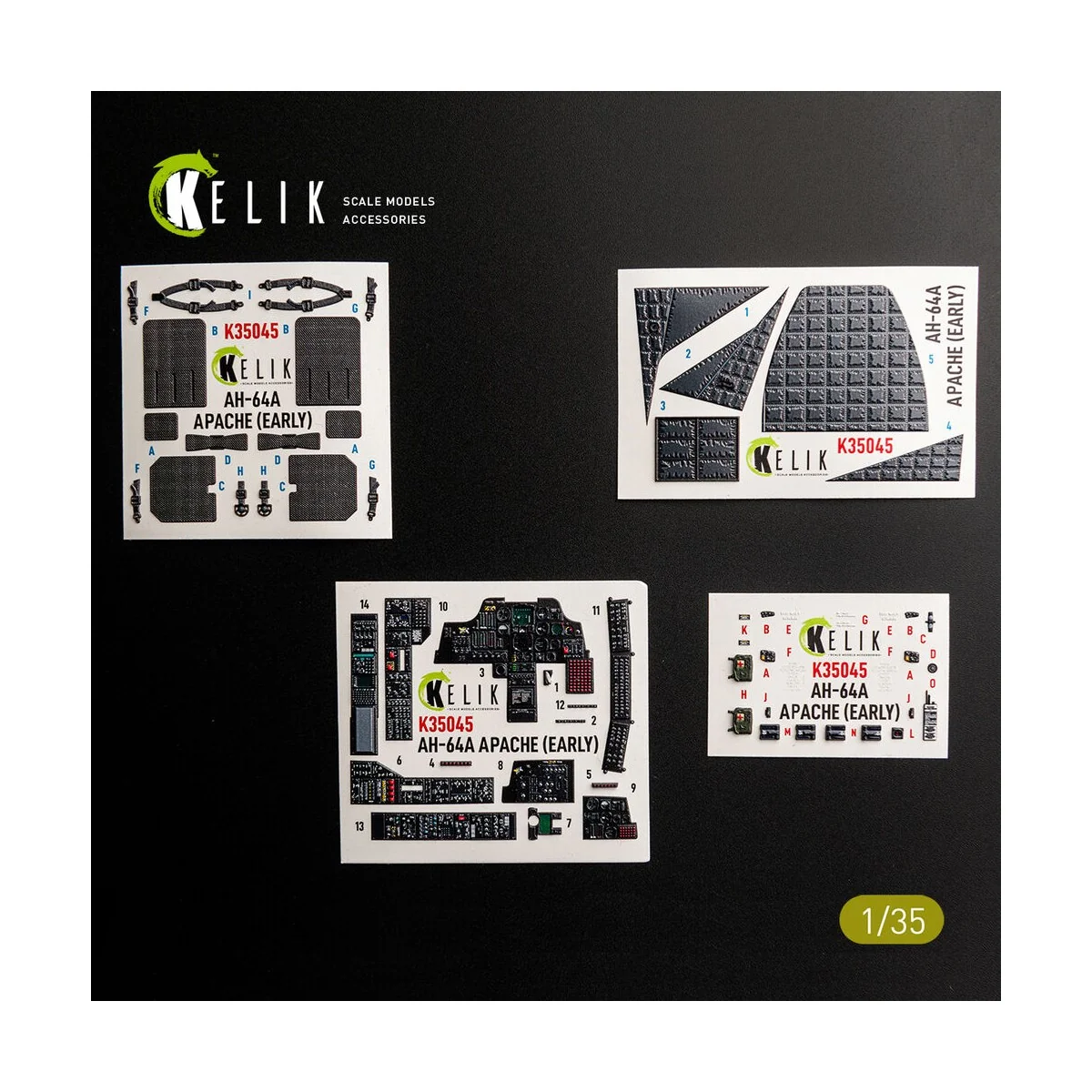 AH-64A APACHE (early) - interior 3D decals for Trumpeter, 1/35 - Ke... AH-64A APACHE (early) - interior 3D decals for Trumpeter, 1/35 - Ke...