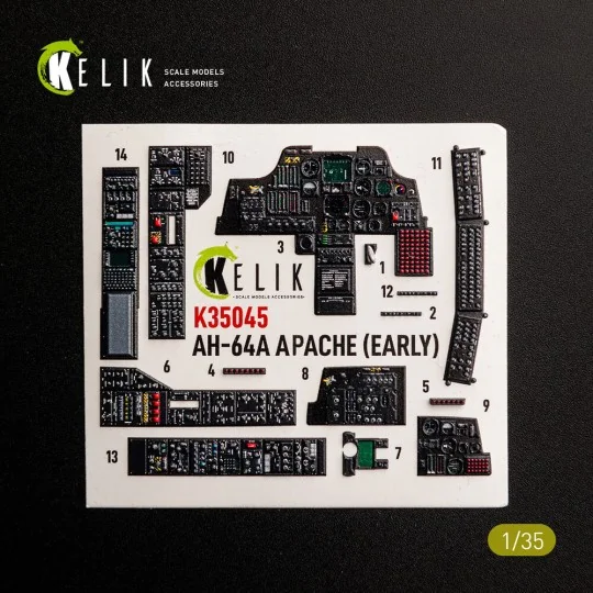 AH-64A APACHE (early) - interior 3D decals for Trumpeter, 1/35 - Ke... AH-64A APACHE (early) - interior 3D decals for Trumpeter, 1/35 - Ke...