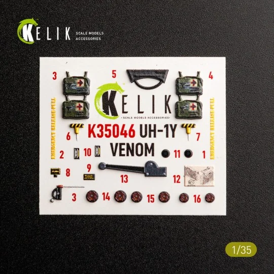 UH-1Y VENOM - interior 3D decals for Trumpeter, 1/35 - Kelik K35046 UH-1Y VENOM - interior 3D decals for Trumpeter, 1/35 - Kelik K35046