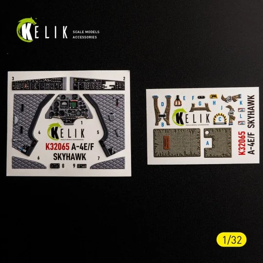 A-4E/F SKYHAWK - interior 3D decals for Hasegawa, 1/32 - Kelik K32065 A-4E/F SKYHAWK - interior 3D decals for Hasegawa, 1/32 - Kelik K32065