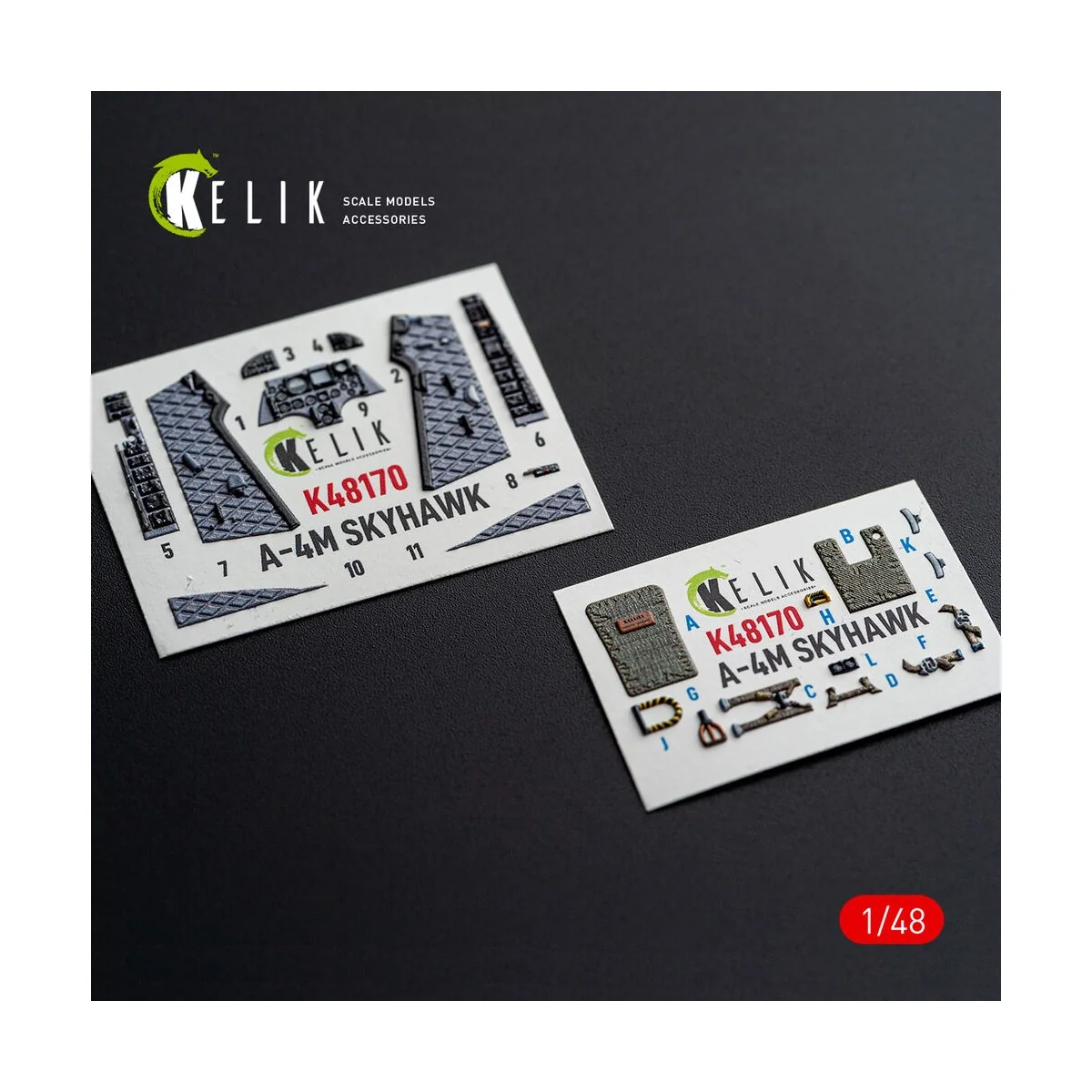 A-4M SKYHAWK - interior 3D decals for Hasegawa, 1/48 - Kelik K48170 A-4M SKYHAWK - interior 3D decals for Hasegawa, 1/48 - Kelik K48170