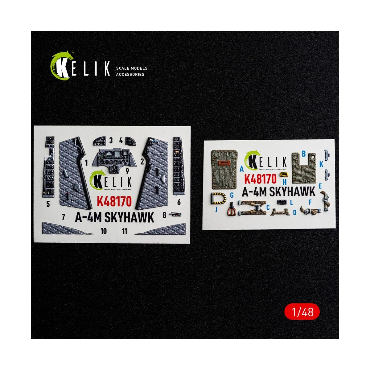 A-4M SKYHAWK - interior 3D decals for Hasegawa, 1/48 - Kelik K48170 A-4M SKYHAWK - interior 3D decals for Hasegawa, 1/48 - Kelik K48170
