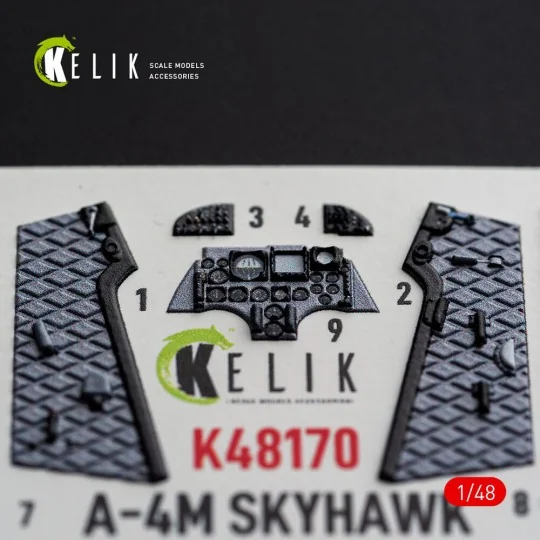 A-4M SKYHAWK - interior 3D decals for Hasegawa, 1/48 - Kelik K48170 A-4M SKYHAWK - interior 3D decals for Hasegawa, 1/48 - Kelik K48170