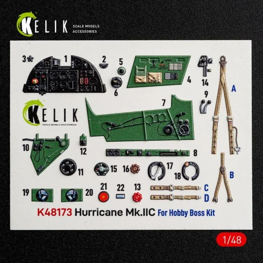 Hurricane Mk.IIC - interior 3D decals for Hobby Boss, 1/48 - Kelik ... Hurricane Mk.IIC - interior 3D decals for Hobby Boss, 1/48 - Kelik ...